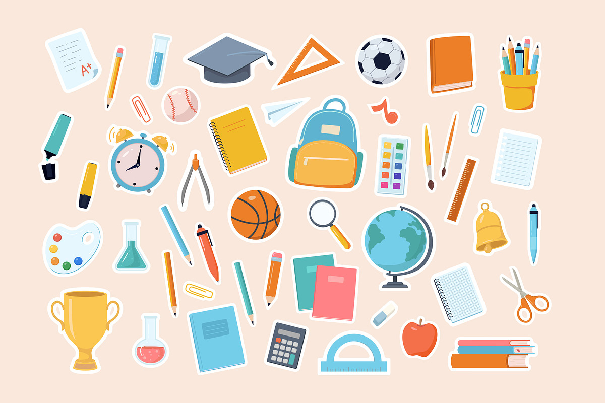 Back to school vector clipart, an Education Illustration by Nadezhda Mikhailova (Photo 3 of 9)