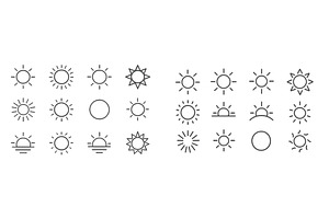 Sun symbols in various designs, an Illustration by ZinetroN