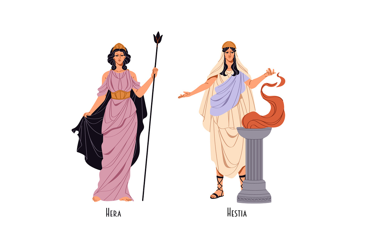 Ancient Greek gods and goddesses set, a Person Illustration by PaperTrident (Photo 3 of 9)