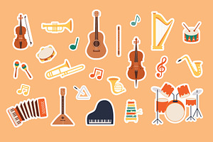 Musical Instruments Sticker Pack