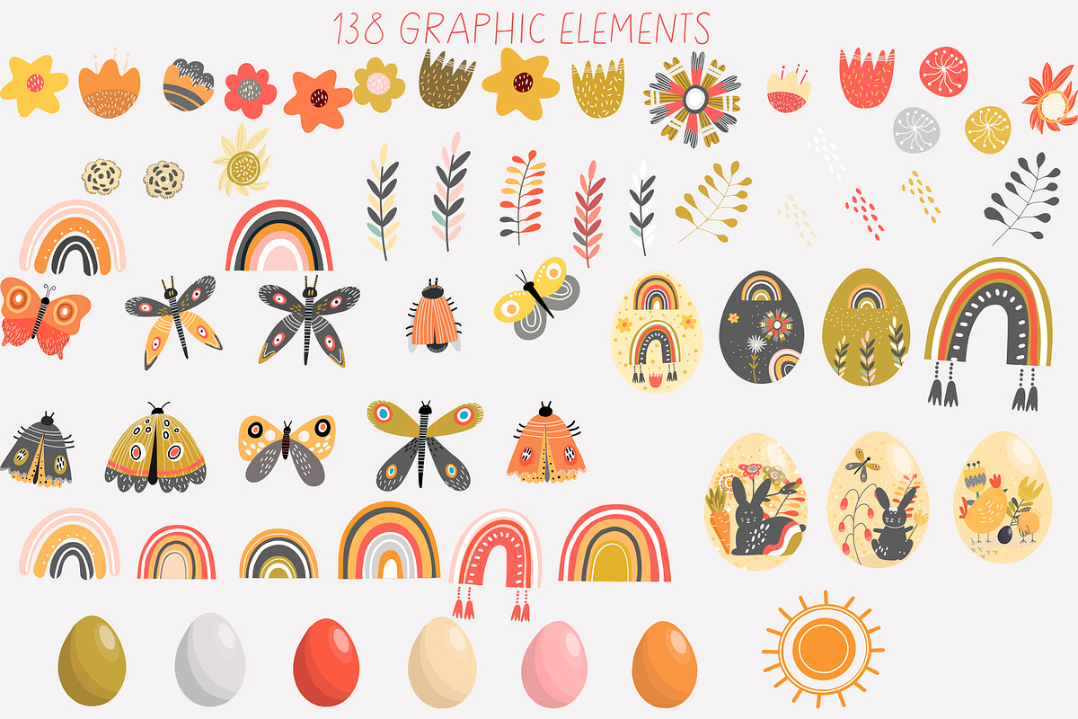 Happy Boho Easter spring clipart, an Animal Illustration by NataLyaroArt (Photo 7 of 13)