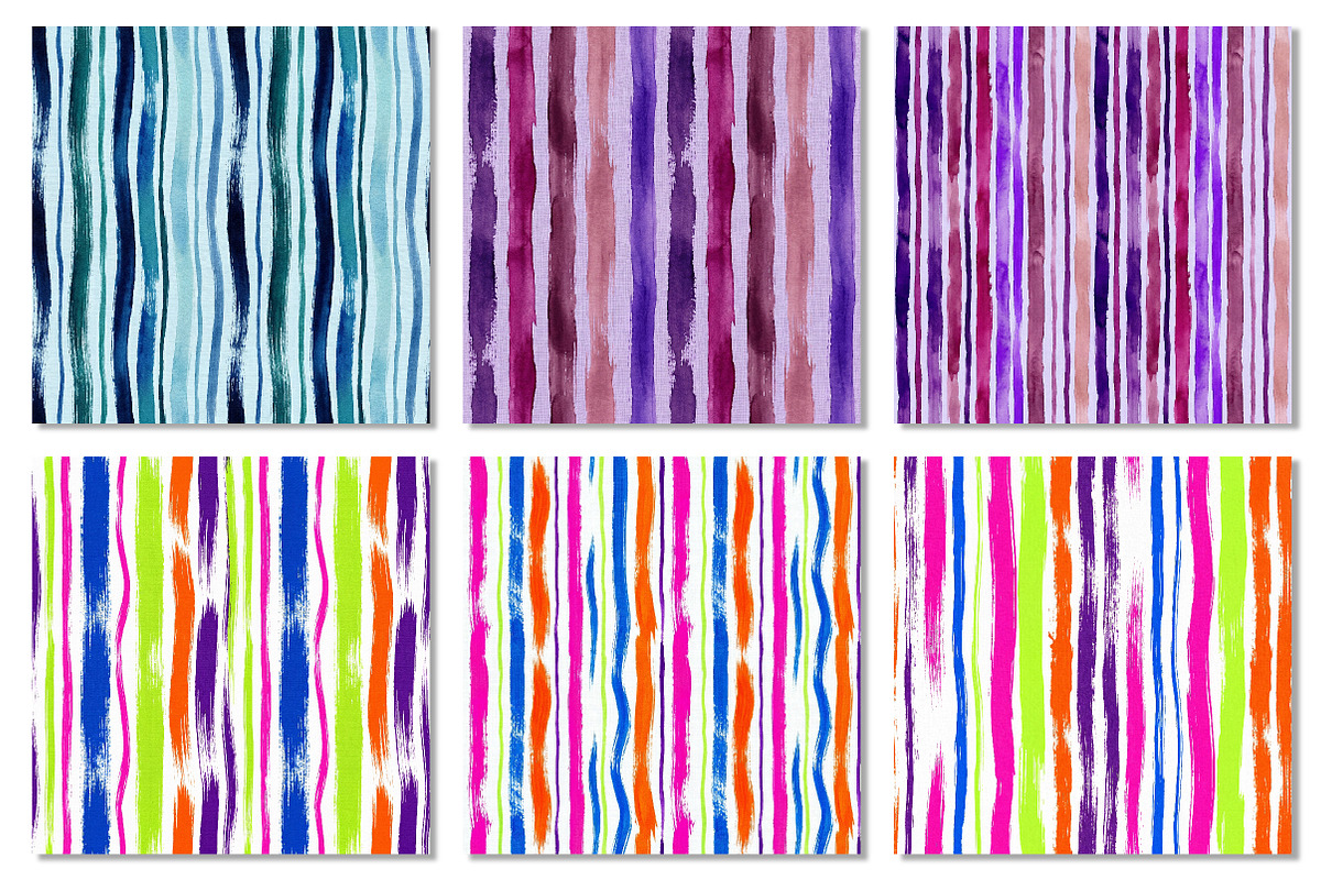 Watercolor Stripe Seamless Patterns, a Pattern Graphic by Dream Creation (Photo 6 of 7)