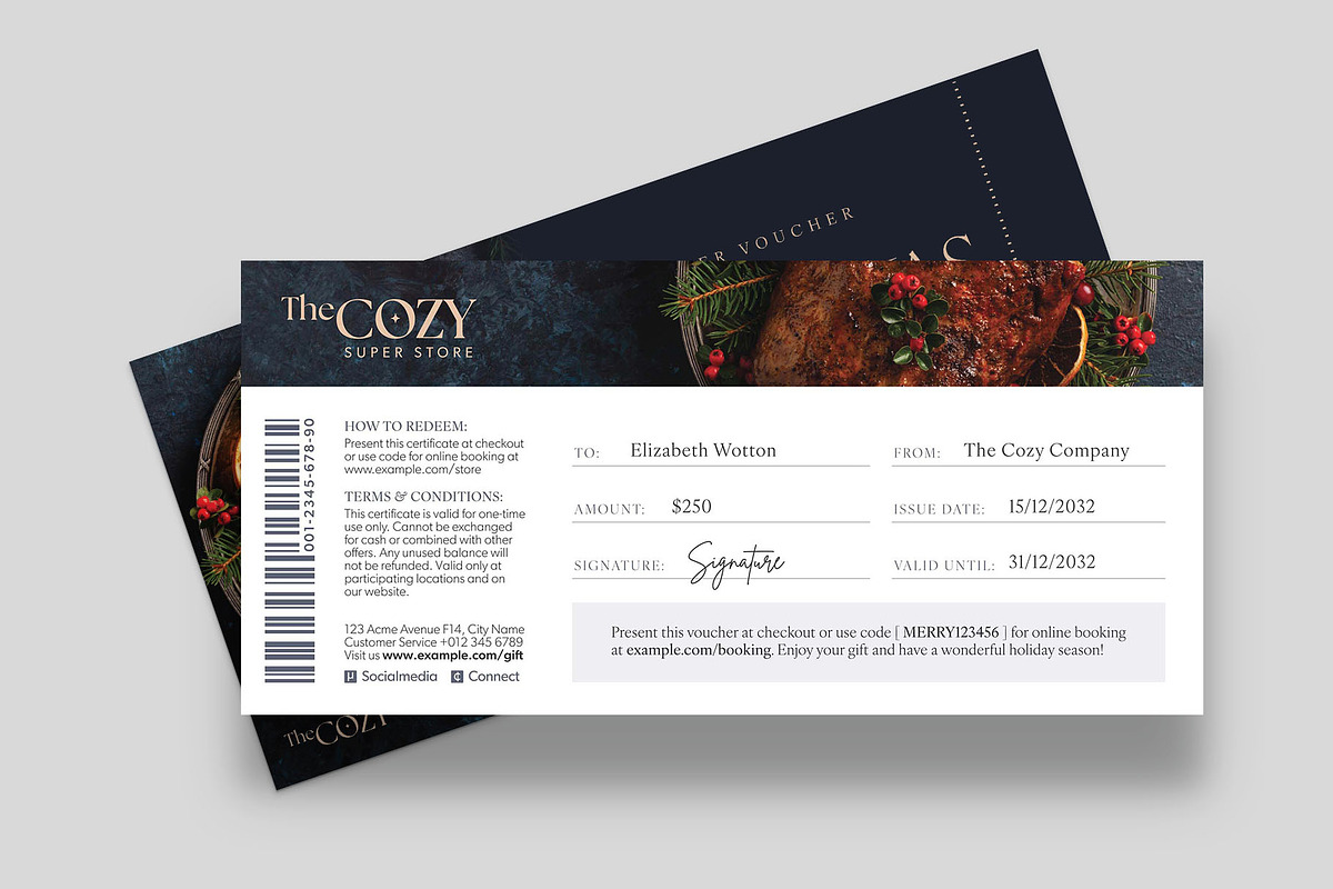 Christmas Gift Certificate Template, a Stationery Template by BrandPacks (Photo 4 of 5)