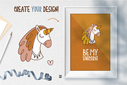 Little Unicorn vector clipart set, an Animal Illustration by Brandianna (Thumbnail 7 of 14)