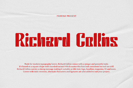 Richard Collins Condensed Sans, a Sans Serif Font by Cruzine