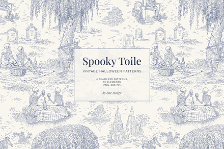 Spooky Toile Halloween Patterns PNG, a Pattern Graphic by Ette Design