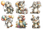Birthday Animals Clipart, an Illustration by Daily.Designs (Thumbnail 3 of 5)