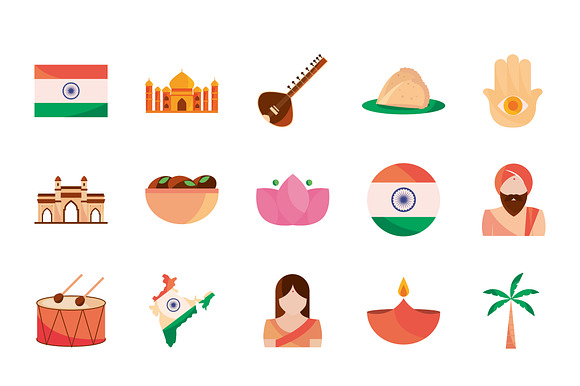 Indian Culture Icon Set preview 2
