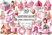 Pink Christmas Sublimation Clipart, a Graphic by designcity5 (Thumbnail 1 of 5)