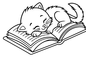 Open Book Coloring Page