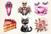 Pink Halloween Witch Wedding Clipart, an Illustration by Dream Creation (Thumbnail 2 of 7)