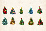 Christmas Tree Sticker Clipart, an Illustration by Designworld (Thumbnail 4 of 5)