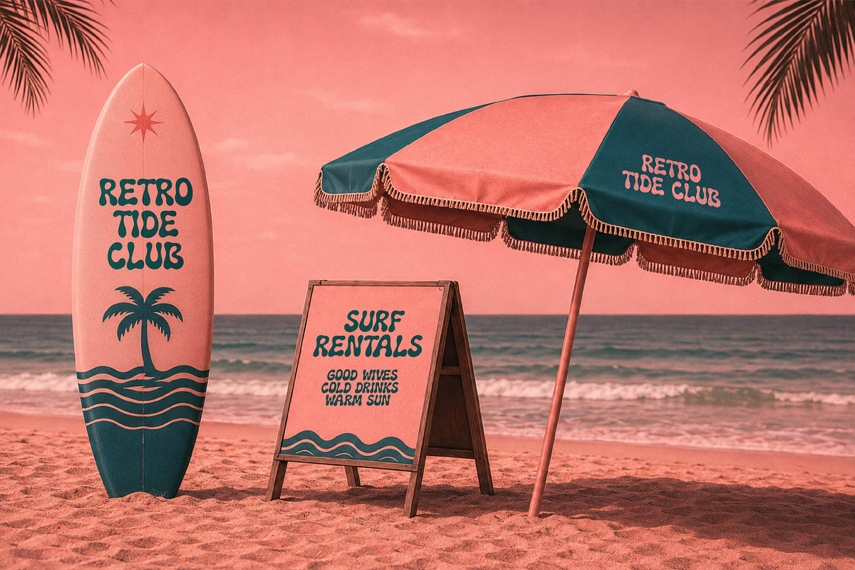 Pink Beach - Groovy Display Font, a Sans Serif Font by Gumrega Studio (Photo 3 of 8)