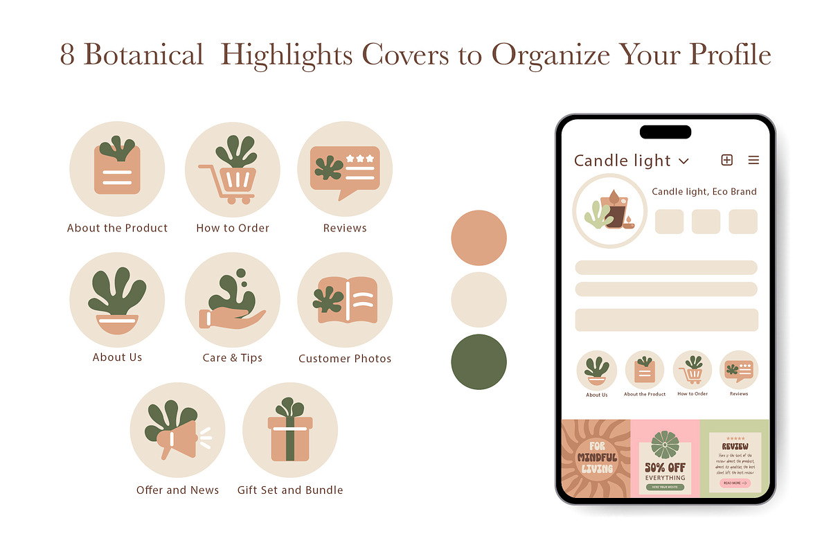 Matisse Botanical Social Media Kit, a Social Media Template by Lettering_Logo (Photo 4 of 7)