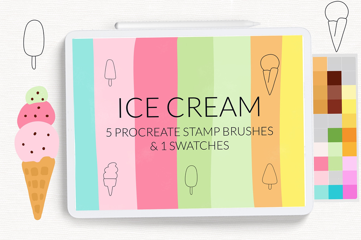 Stamp brushes bundle for Procreate, a Brush Add-On by Let's Art (Photo 13 of 19)