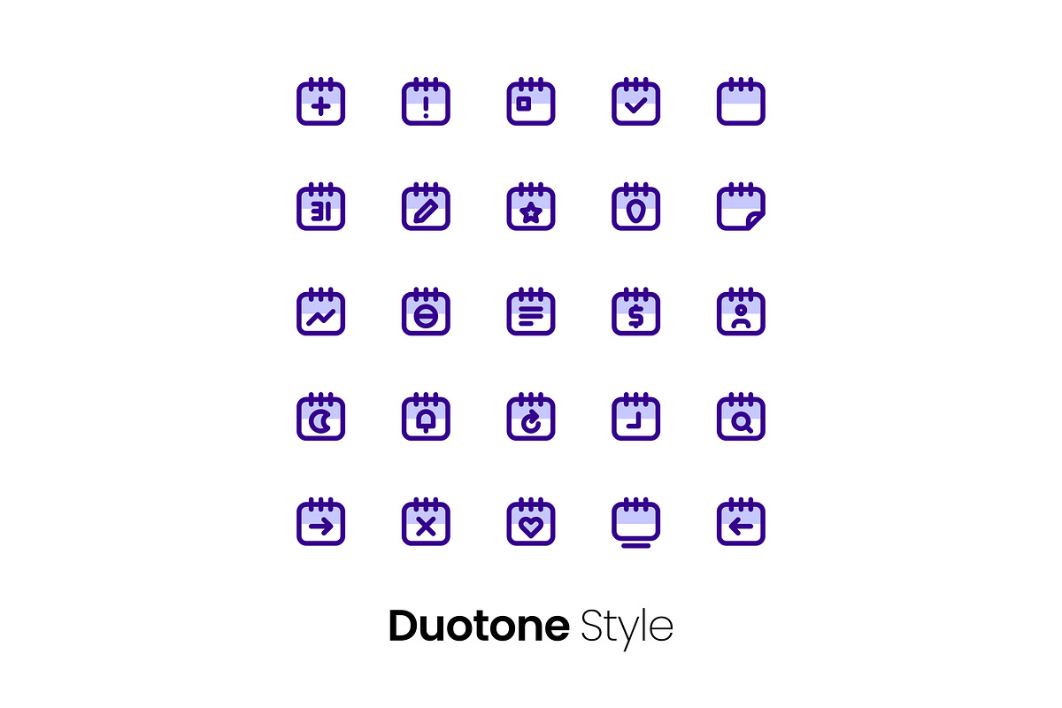 3 Styles Calendar Icon Pack, an Outline Icon by hafizhhapis (Photo 3 of 4)