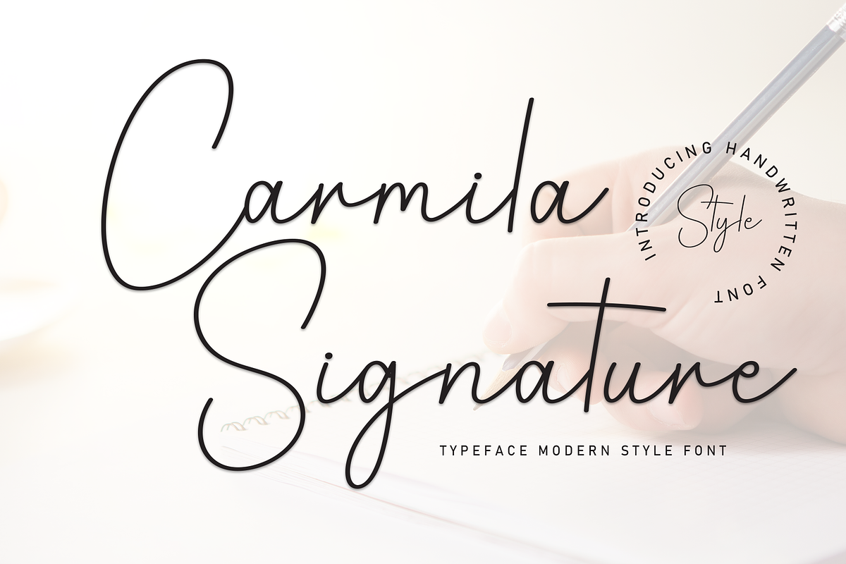 Carmila Signature | Script Font, a Handwritten Font by Scratchones (Photo 1 of 8)