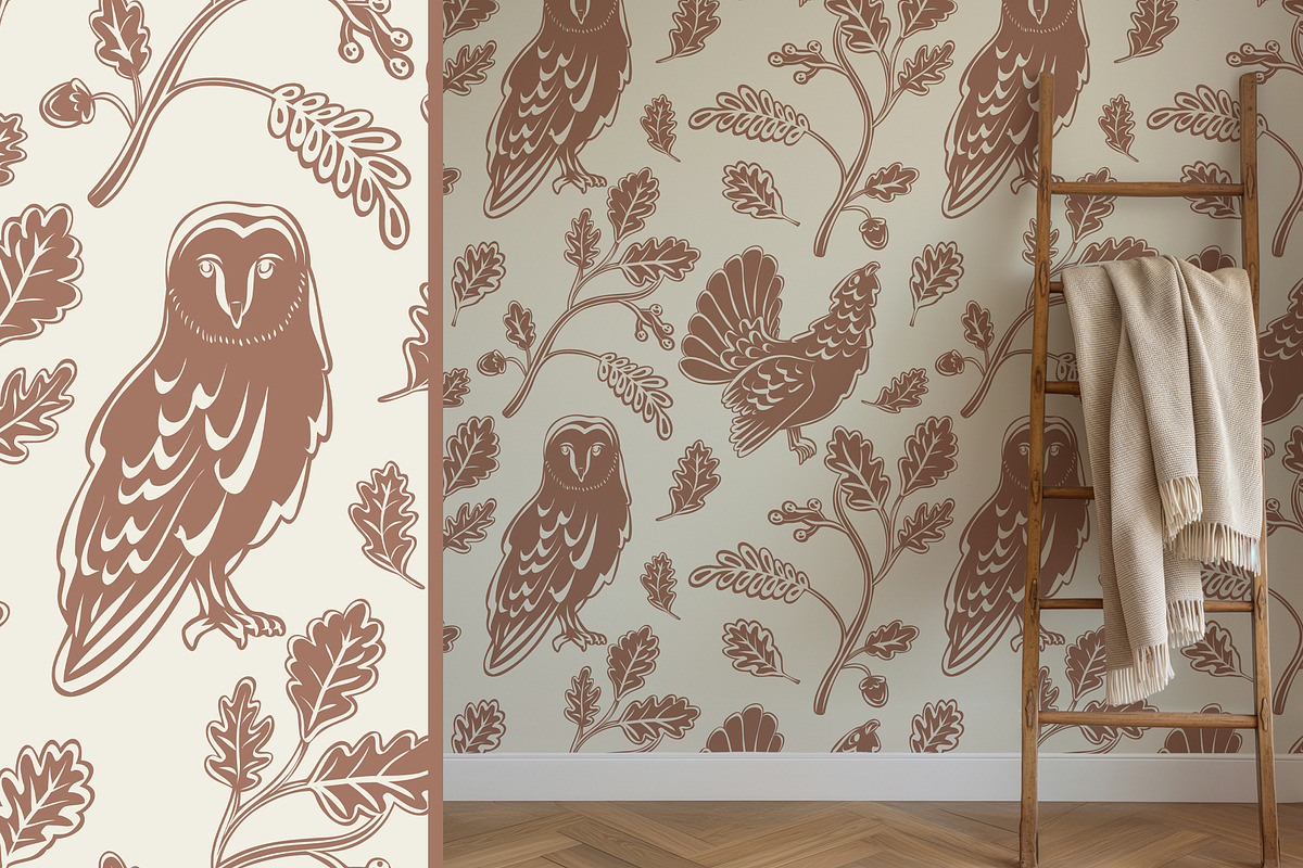 Linocut Animals rustic patterns, an Animal Illustration by Carpet Tapete Pretzel (Photo 5 of 17)