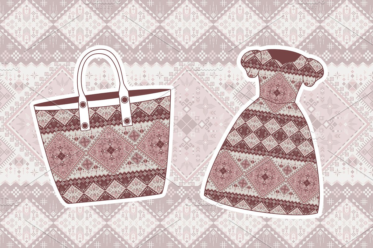 Red Geometric Ethnic pattern, a Pattern Graphic by ThaiByGaew (Photo 3 of 5)