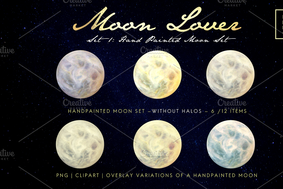 MOON LOVER MAGICAL MOON PNG OVERLAYS, an Object Graphic by Illumineer Media & Design (Photo 4 of 7)
