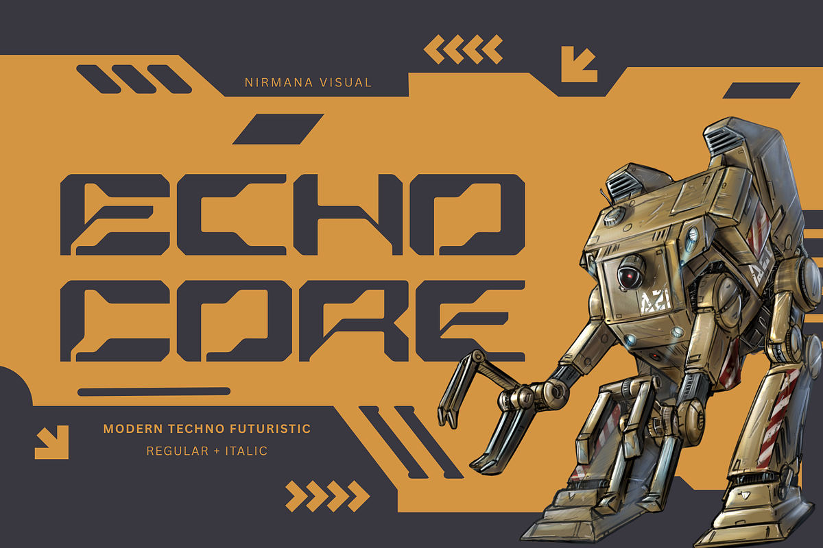 Modern Logo Font - Echocore Techno, a Sans Serif Font by Nirmana Visual (Photo 1 of 9)
