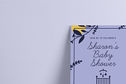 Purple Baby Shower Invitation Design, an Invitation Template by Starline Creative (Thumbnail 4 of 5)