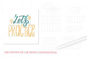 Lettering Grid Procreate Stamps