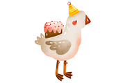 Watercolor Party Geese Clipart Set, an Animal Illustration by the_myro (Thumbnail 5 of 7)