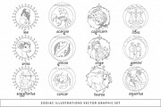 6 zodiac sets 204+ illustrations, an Illustration by VecRas (Thumbnail 15 of 17)