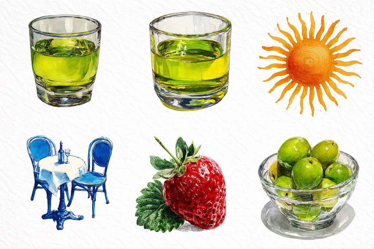 Italian Summer Clipart, an Illustration by DreamArtGraphic (Photo 5 of 8)