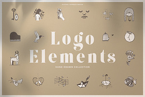 150 Hand Drawn Elements -Logo-