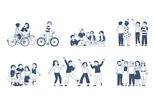 Doodle best friends. Young adults, a Person Illustration by LadadikArt