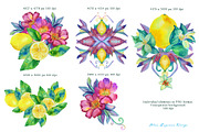 Lemons and Flowers pattern, a Pattern Graphic by Alena Lazareva (Thumbnail 4 of 6)