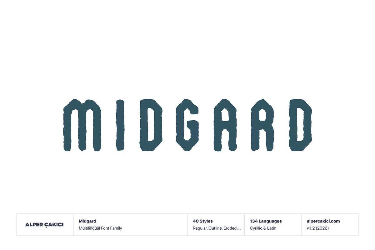 Midgard Eroded Display Typeface, a Sans Serif Font by alpercakici (Photo 12 of 12)