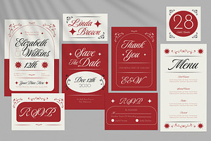 White Elegant Wedding Invitation Set, an Invitation Template by Aiyari Graphic