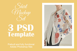 Shirt Mockup Set - 3 PSD Template