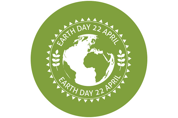 Earth Symbol On Green Background