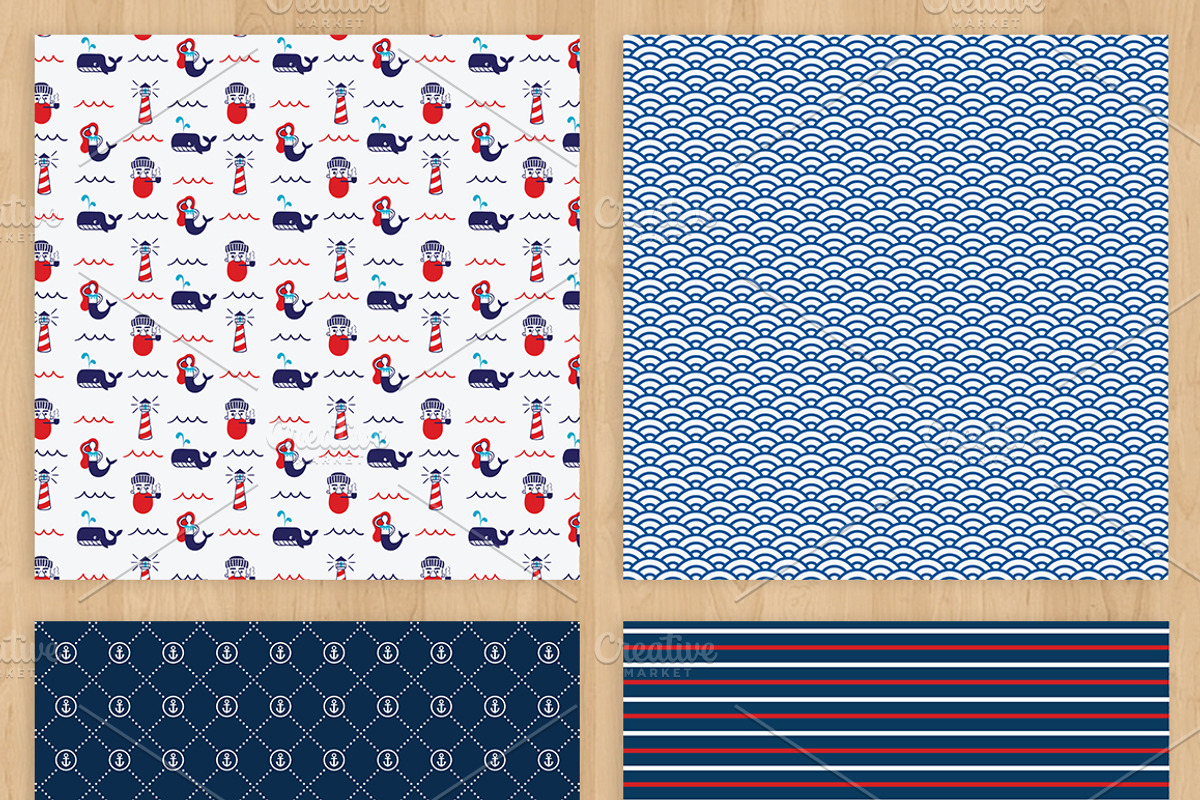 Navy Paper Pack, a Pattern Graphic by Zlatoena Clipart (Photo 4 of 4)