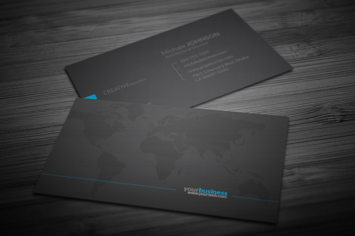 Black Blue Business Card, a Business Card Template by Genereux Art (Photo 4 of 5)