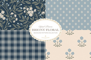 Farmhouse Navy Floral Patterns, a Pattern Graphic by Eclectic Anthology