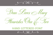 Sale-Dom Loves Mary Flourishes 1 & 2, a Script Font by Debi Sementelli (Thumbnail 1 of 3)