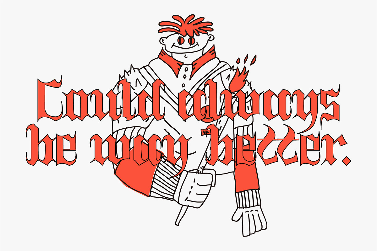 Fonts + Illustration Bundle, a Blackletter Font by Kulturë Type (Photo 6 of 9)