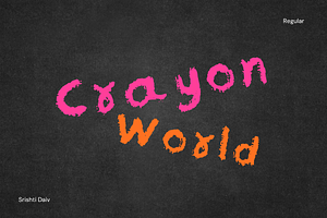 Crayon World font - cute, school