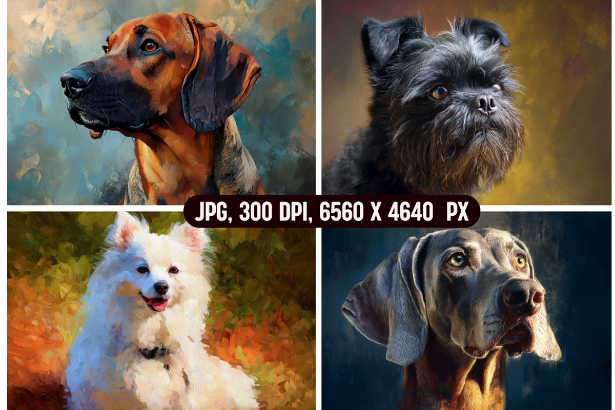 German Dogs Painterly Portraits, an Animal Illustration by PrintHaven Designs (Photo 8 of 11)