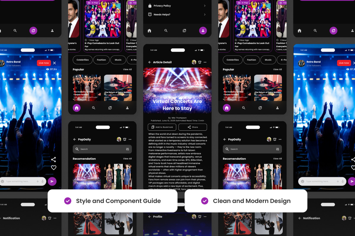 PopDaily - News Design Template, an App Template by productype1 (Photo 3 of 5)