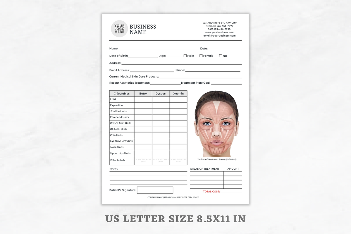 Botox and Dermal Filler Canva Form, a Stationery Template by Coral Beauty (Photo 3 of 4)