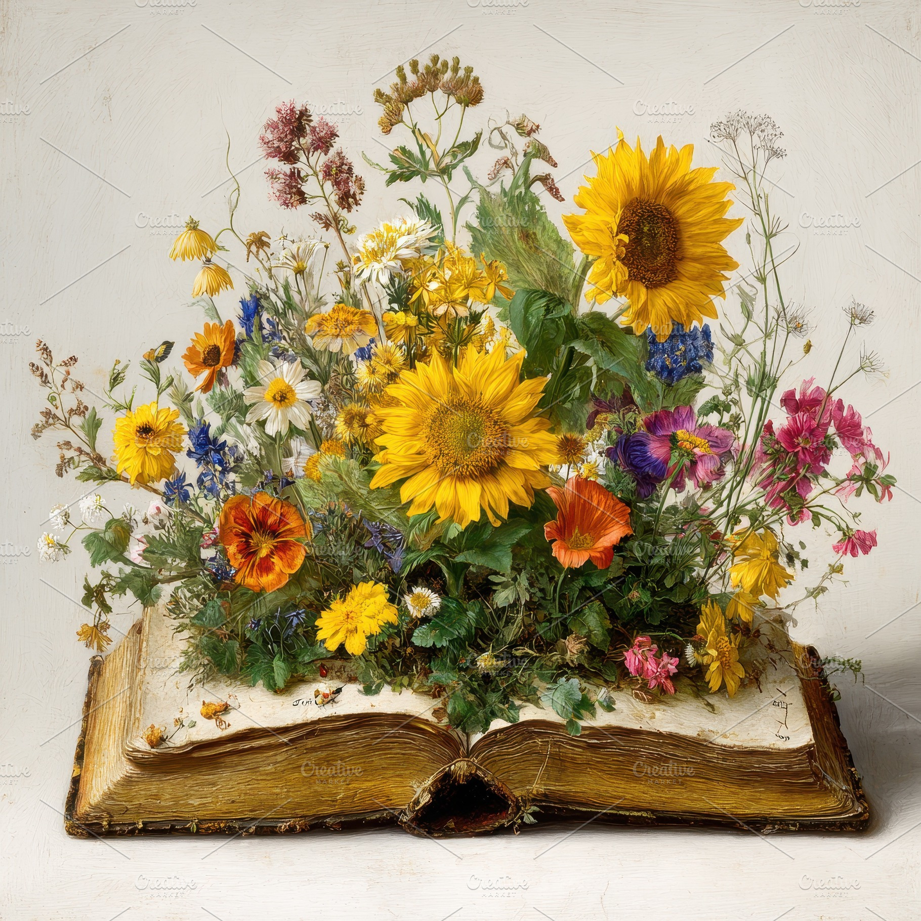 Wildflowers blooming from an antique, a Photo by Pixeness Studio