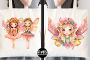Floral Fairies watercolor clipart, a Decorative Illustration by AMBillustrations (Thumbnail 3 of 5)