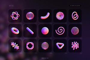 3D Shapes Collection 90 Renders