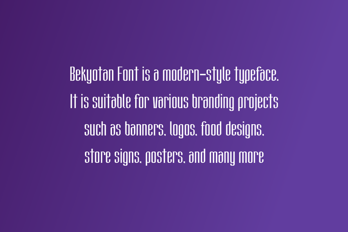 Bekyotan - Modern Sans Font, a Sans Serif Font by QR Design Studio (Photo 5 of 7)